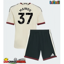 Camisa de Futebol Manchester United Kobbie Mainoo #37 Equipamento Alternativo Infantil 2026-27 Manga Curta (+ Calças curtas)